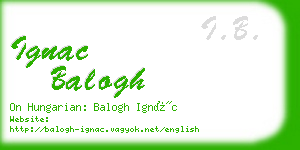 ignac balogh business card